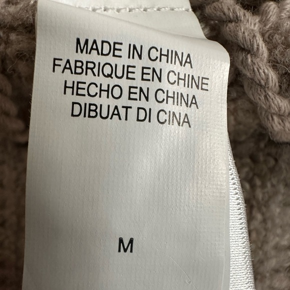 Lucky Brand Striped Open Front Cardigan Sweater Pastel Taupe Pink Wool Linen Med - Picture 15 of 16